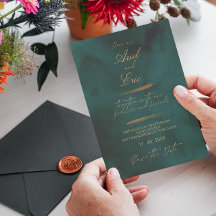 Emerald Green Marble & Gold Eucalyptus Weddenschap