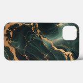 Emerald Green Marble iPhone 13 Hoesje (Achterkant (horizontaal))