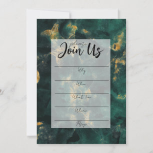 Emerald Green Marble vult de lege uitnodiging in