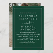 Emerald Green Mariage avec invitation photo (Devant / Derrière)