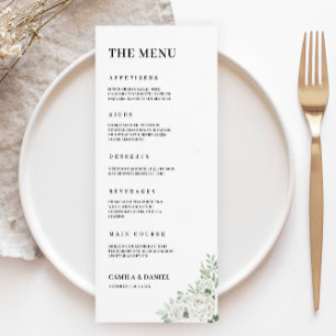 Emerald Green Mariage Cartes de menu Modèle