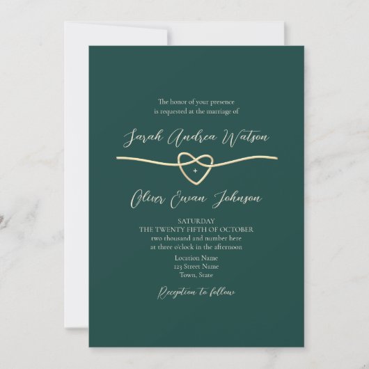 Emerald Green Mariage QR Code Invitation (Devant)
