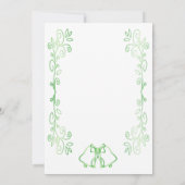 Emerald Green Mariage Réception Invitation Cloches (Dos)