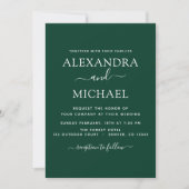 Emerald Green Mariage Romantic Photo Invitation (Devant)