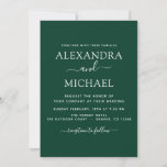 Emerald Green Mariage Romantic Photo Invitation<br><div class="desc">Emerald Dark Green Mariage Photo Printemps ou été sur Back Wedding Invitations - comprend une belle et élégante typographie de scénario avec une couleur moderne simple et classique pour la célébration spéciale de mariage.</div>