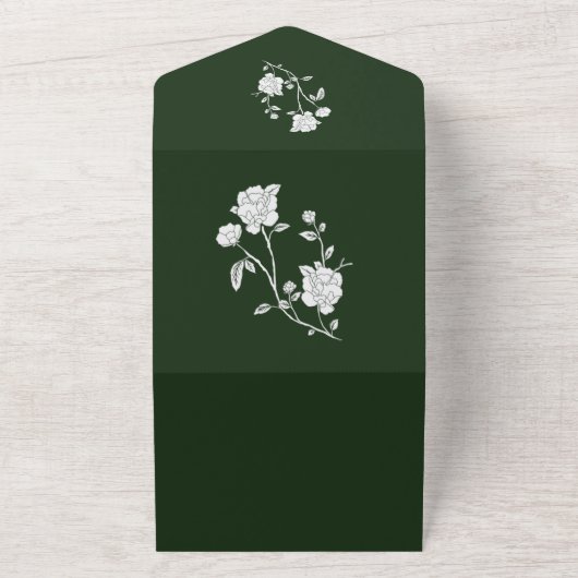 Emerald Green Mariage Rose tout en une invitation (Dehors)