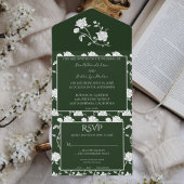 Emerald Green Mariage Rose tout en une invitation