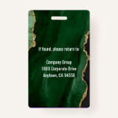 Emerald Green medewerker foto ID badge (Achterkant)