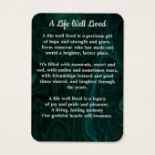 Emerald Green Memorial 3 Foto Funeral Prayer Kaart (Achterkant)