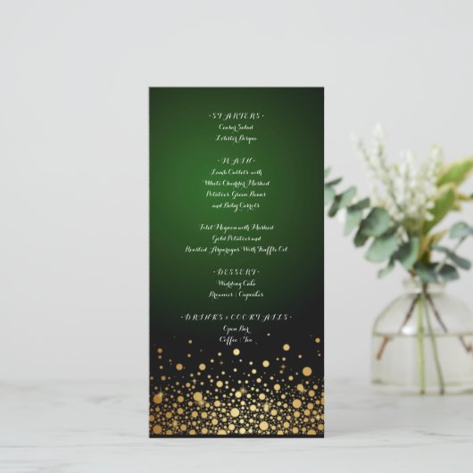 Emerald Green Menu mariage populaire (Debout devant)