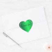 Emerald Green met Glitter Initialen Schattige Beda Hart Sticker (Envelop)