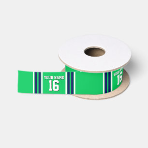 Emerald Green met Navy White Stripes Team Jersey Lint