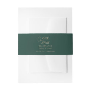 Emerald Green Minimal Een dag weg bruiloft Uitnodigingen Wikkel