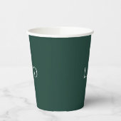 Emerald Green Minimalist Monogram bruiloft Papieren Bekers (Links)