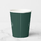 Emerald Green Minimalist Monogram bruiloft Papieren Bekers (Rechts)