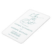 Emerald Green Minimalist Save the Date Invitation Magneet (Linkerzijde)