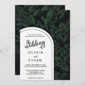 Emerald green mint chic Wedding Invitation Kaart (Voorkant / Achterkant)