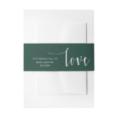 Emerald Green Modern Calligraphy Script Wedding Uitnodigingen Wikkel (Voorkant Voorbeeld)