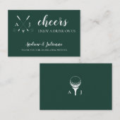 Emerald Green Modern Golf Wedding Drink Ticket (Voorkant / Achterkant)