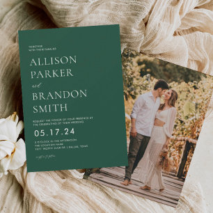 Emerald Green Modern Mariage - Invitations photo