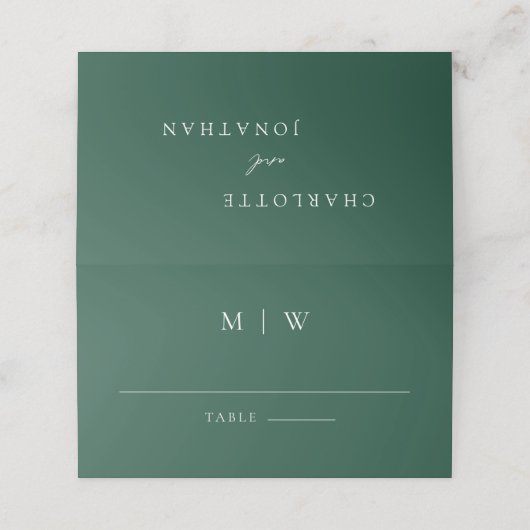 Emerald Green Modern Minimal QR Code Wedding (Buitenkant ongevouwen)