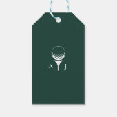 Emerald Green Modern Minimalist Golf Wedding Cadeaulabel (Achterkant)