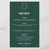 Emerald Green Modern Monogram Golf Wedding (Voorkant)