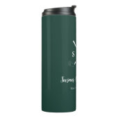 Emerald Green Modern Monogram Golf Wedding Thermosbeker (Gedraaid links)