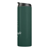 Emerald Green Modern Monogram Golf Wedding Thermosbeker (Geroteerd rechts)