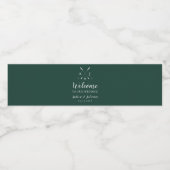 Emerald Green Modern Monogram Golf Wedding Waterfles Etiket (Enkel label)