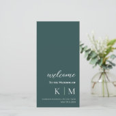 Emerald Green-Modern- Programme Monogramme-Mariage (Debout devant)