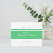 Emerald Green Modern Wedding Bedankt Briefkaart (Staand voorkant)