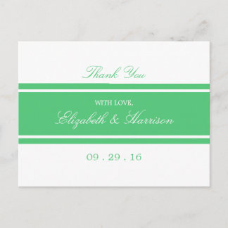 Emerald Green Modern Wedding Bedankt Briefkaart