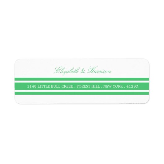Emerald Green Modern Wedding Etiket (Voorkant)