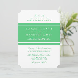 Emerald Green Modern Wedding Kaart