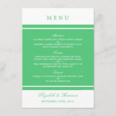 Emerald Green Modern Wedding Menu (Voorkant)