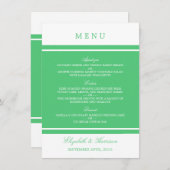 Emerald Green Modern Wedding Menu (Voorkant / Achterkant)