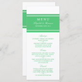 Emerald Green Modern Wedding Menu (Voorkant / Achterkant)