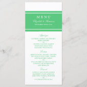 Emerald Green Modern Wedding Menu (Voorkant)