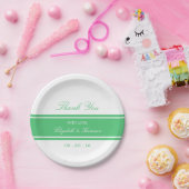 Emerald Green Modern Wedding Papieren Bordje (Feest)