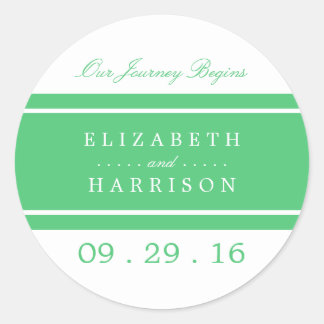 Emerald Green Modern Wedding Ronde Sticker