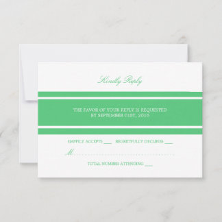 Emerald Green Modern Wedding RSVP Kaartje
