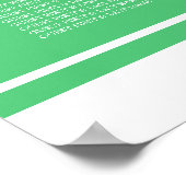 Emerald Green Modern Wedding Seating Chart Poster (Hoek)