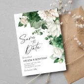 Emerald Green Moderne Bloemen Elegante bruiloft Save The Date