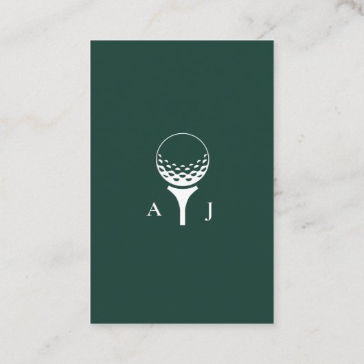 Emerald Green Monogram Golf Wedding Sparkler Label (Achterkant)