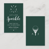 Emerald Green Monogram Golf Wedding Sparkler Label (Voorkant / Achterkant)