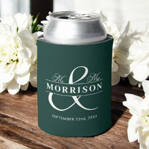 Emerald Green Mr. Mrs. Wedding Favoriet Blikjeskoeler