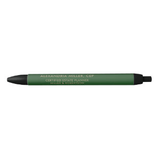 Emerald Green Name Title Company Typografisch Zwarte Inkt Pen