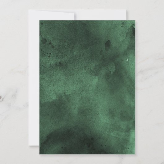 Emerald Green & Navy Blue Faire-part de mariage (Dos)