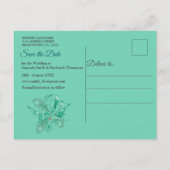 Emerald green op een getextureerde onderkant van e aankondigingskaart (Achterkant)